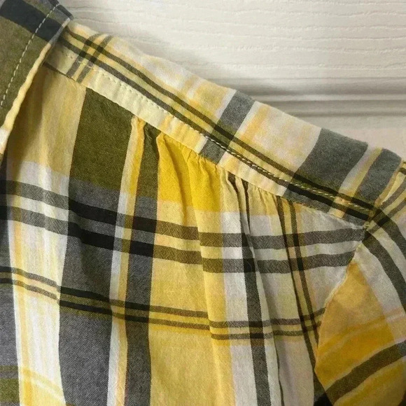 Lauren Jeans Co. Ralph Lauren Button Down Shirt Yellow Plaid size medium. - Picture 3 of 9